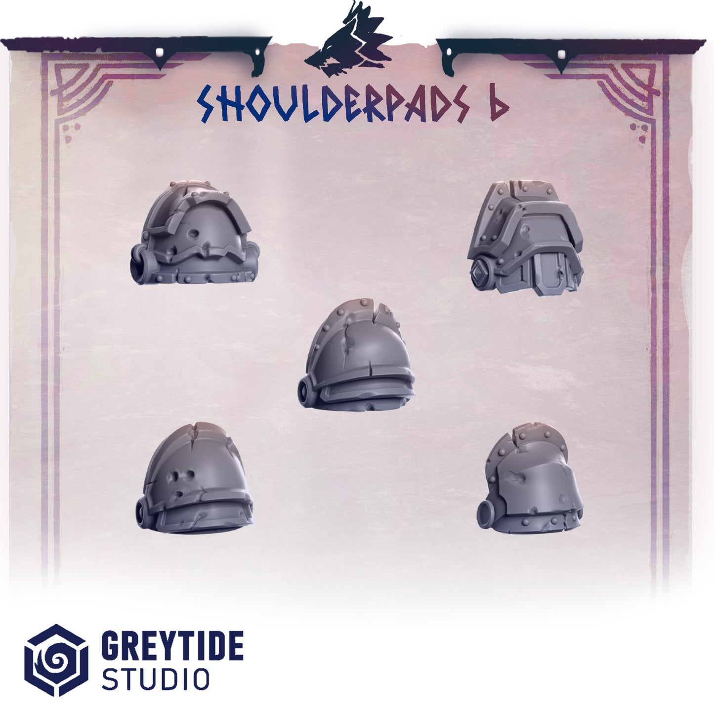 Primal Hounds Shoulder Pads | Bits Packs by Greytide Studios | 3D Printed Bits
