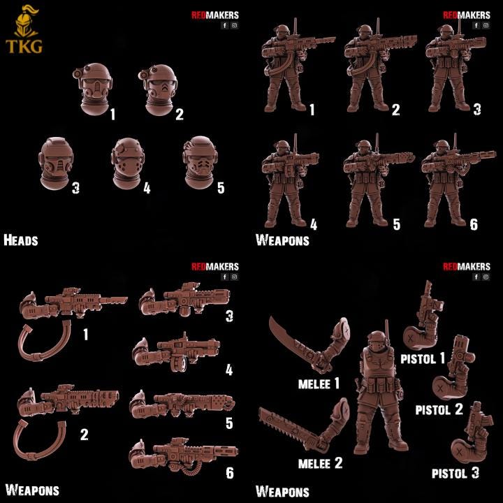Shock Troops Kill Squad by Red Makers | 3D printed Tabletop Miniatures