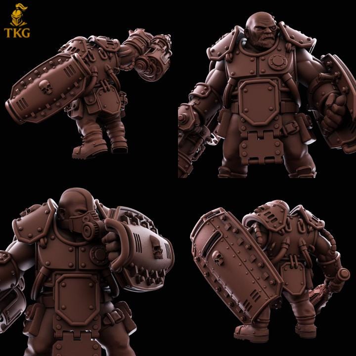 Abhuman Giants by RedMakers | 3D printed Tabletop Miniatures | Ogryn/Bullgryn Proxies