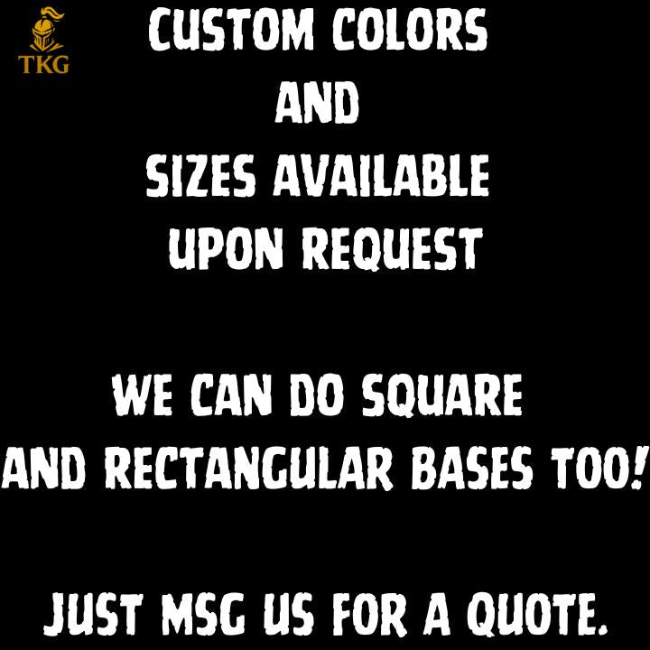 Textured Round and Oval Wargaming Bases | Magnet Ready | 20mm - 160mm Round | 60mm - 170mm Oval