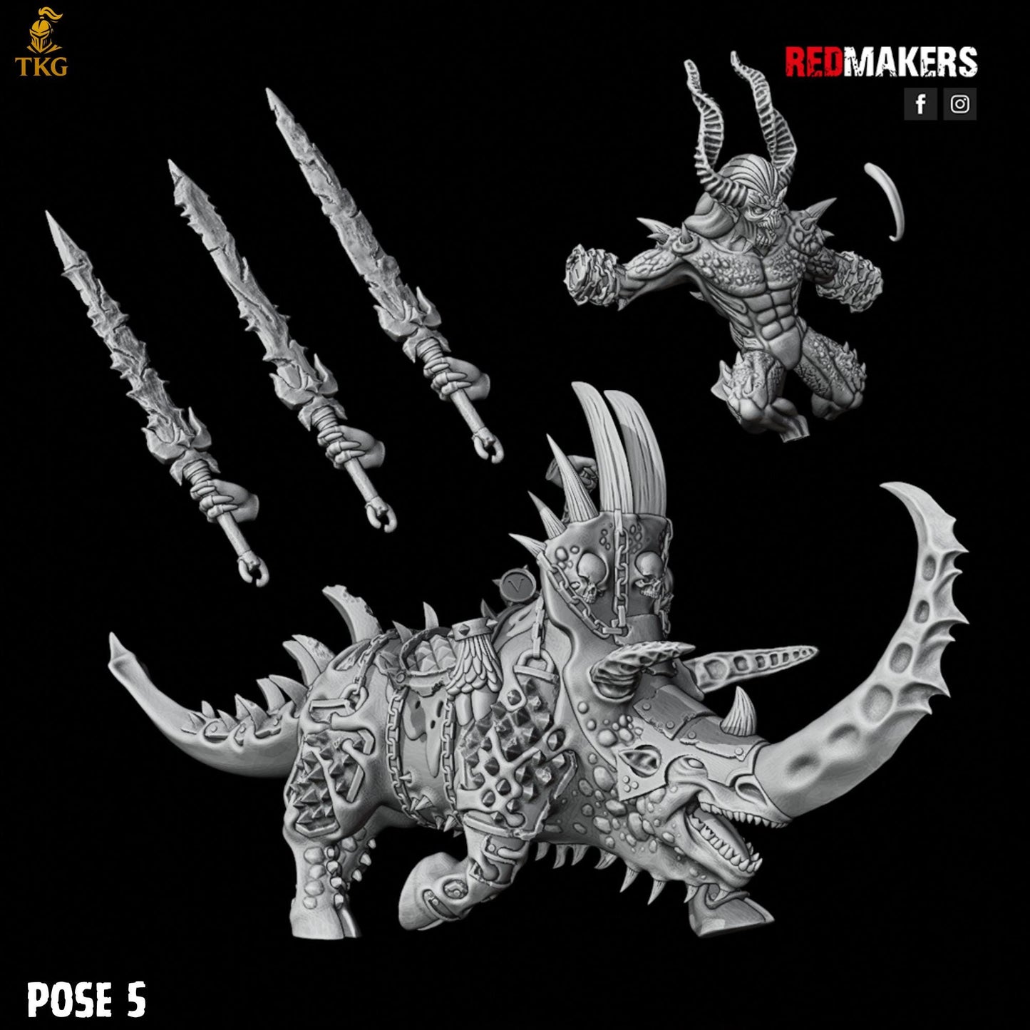 Bloodthirsty Rider Demons by RedMakers | 3D Printed Tabletop Miniatures
