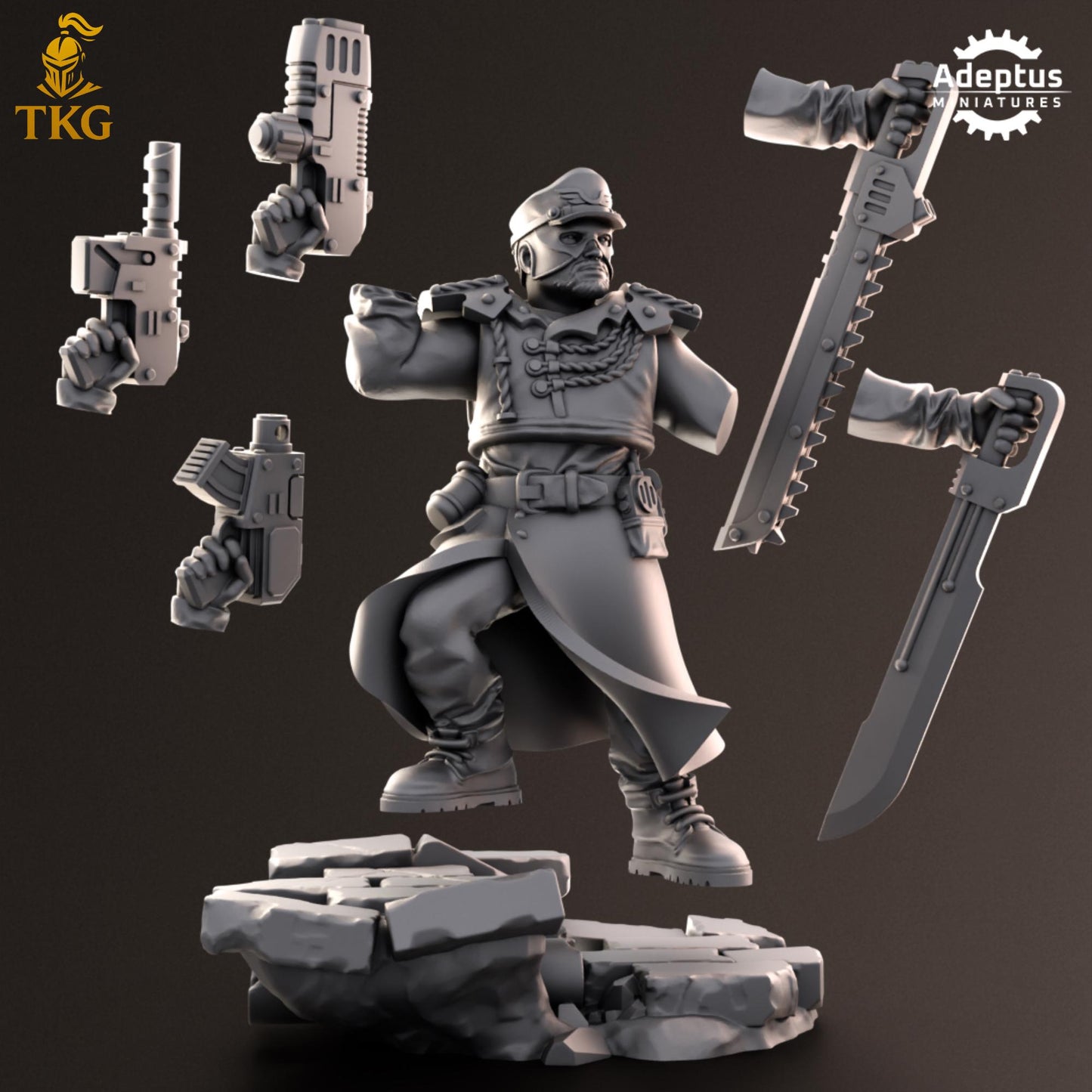 Nightcloak Regiment Commander by Adeptus Miniatures | 3D printed Tabletop Miniatures