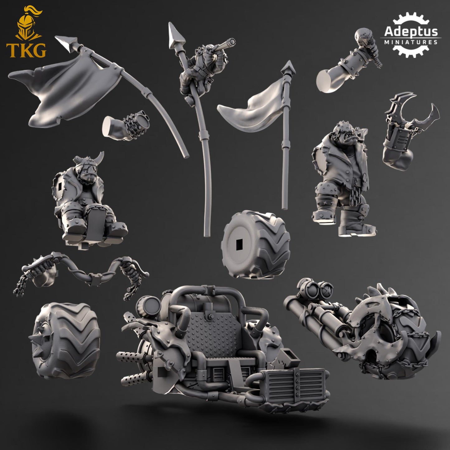 Roadboss Trike - Orks by Adeptus Miniatures | 3D printed Tabletop Miniatures