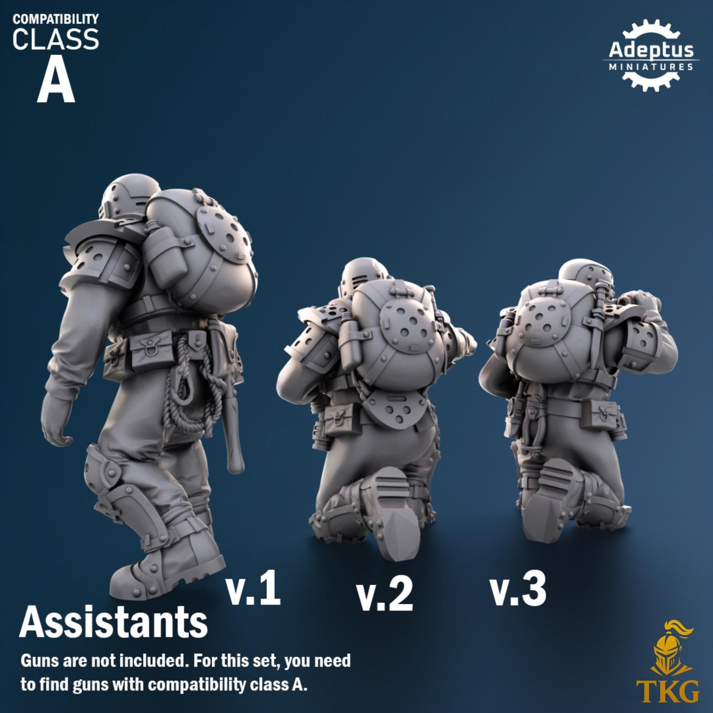 Greyplate Troops Heavy Weapons Operators by Adeptus Miniatures | 3D printed Tabletop Miniatures