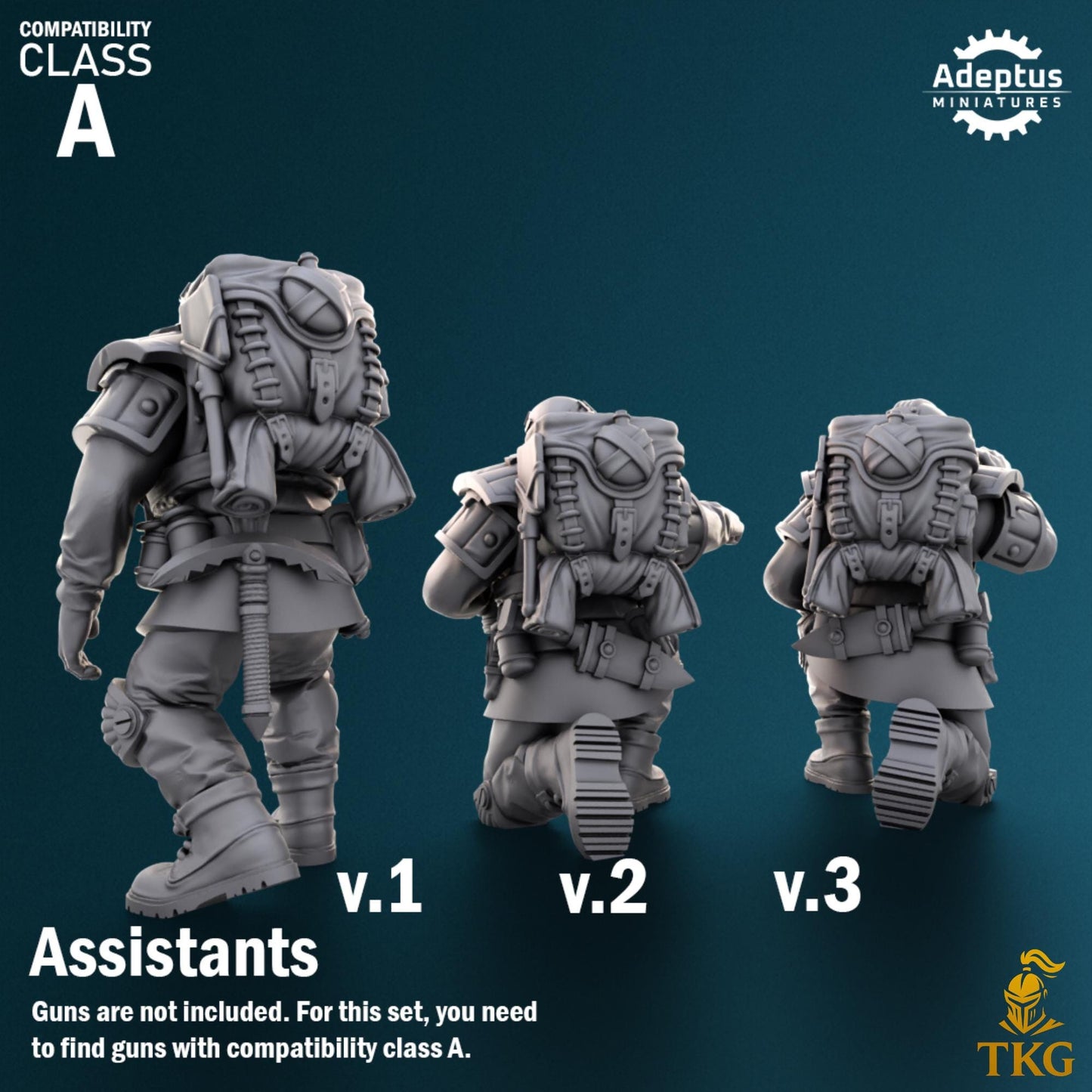 Winterline Forces Heavy Weapons Operators by Adeptus Miniatures | 3D printed Tabletop Miniatures