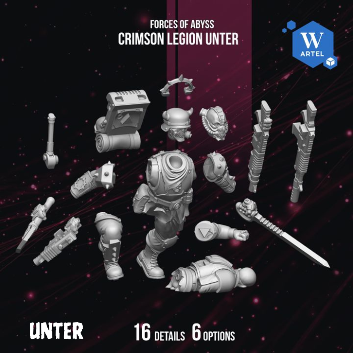 Crimson Legion Shock Squad by Artel W | 3D Printed Miniatures