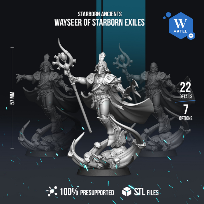 Wayseer of Starborn Exiles - Starborn Ancients by Artel W | 3D Printed Miniatures