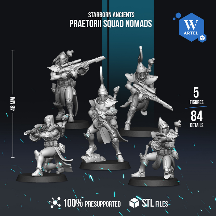 Praetorii Squad Nomads by Artel W | 3D Printed Miniatures