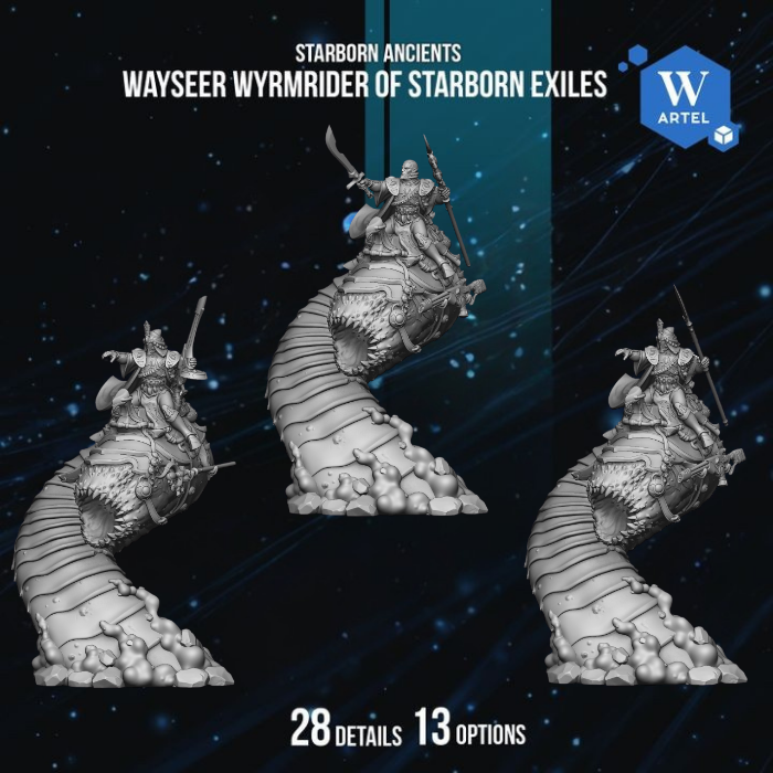 Wayseer Wyrmrider of Starborn Exiles - Starborn Ancients by Artel W | 3D Printed Miniatures