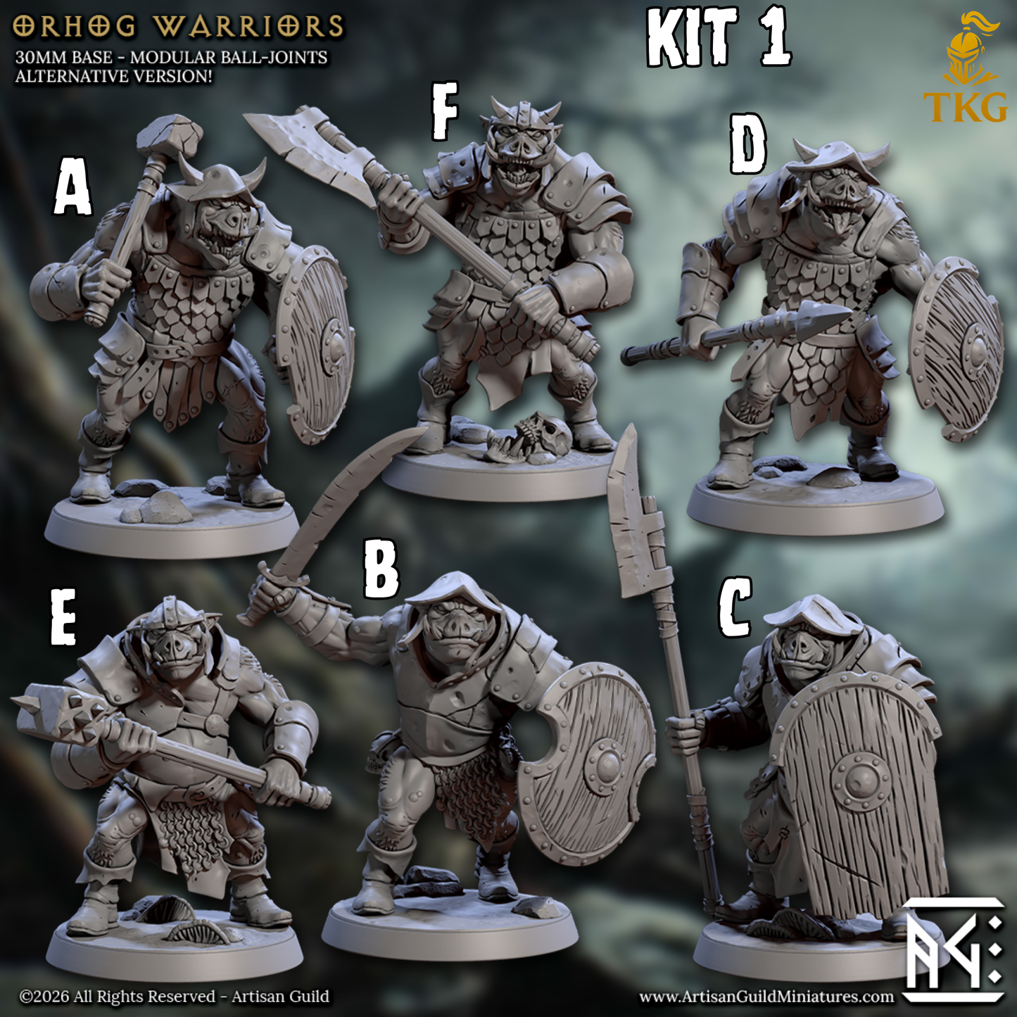 The Orhogs by Artisan Guild | 3D Printed Miniatures | Fantasy Models