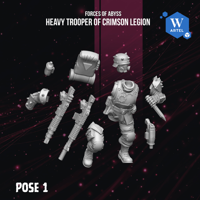 Crimson Legion Shock Squad by Artel W | 3D Printed Miniatures