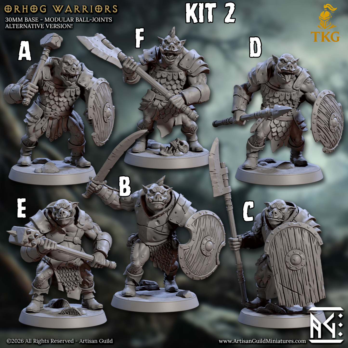 The Orhogs by Artisan Guild | 3D Printed Miniatures | Fantasy Models