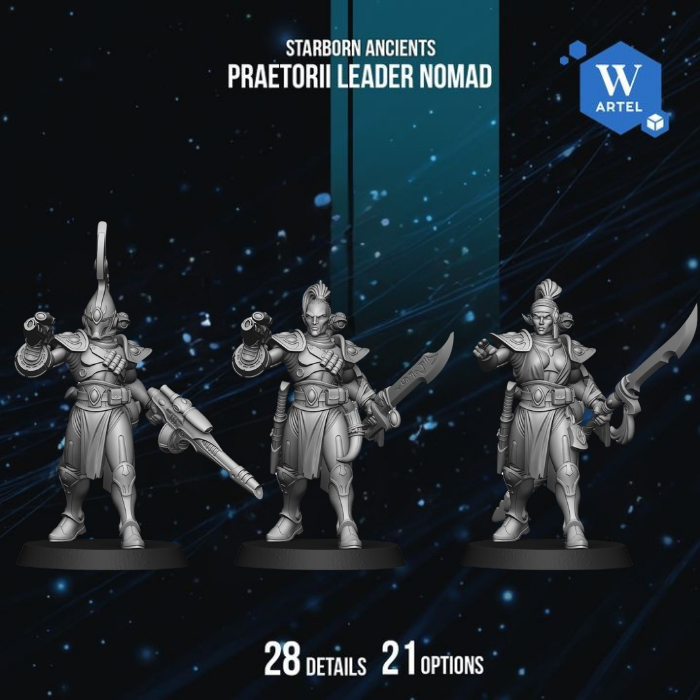 Praetorii Leader Nomad - Starborn Ancients by Artel W | 3D Printed Miniatures