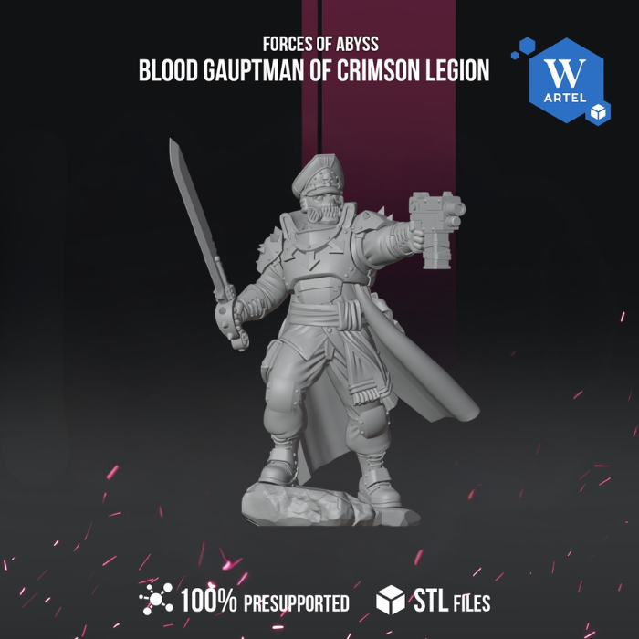 Blood Gauptman of Crimson Legion by Artel W | 3D Printed Miniatures