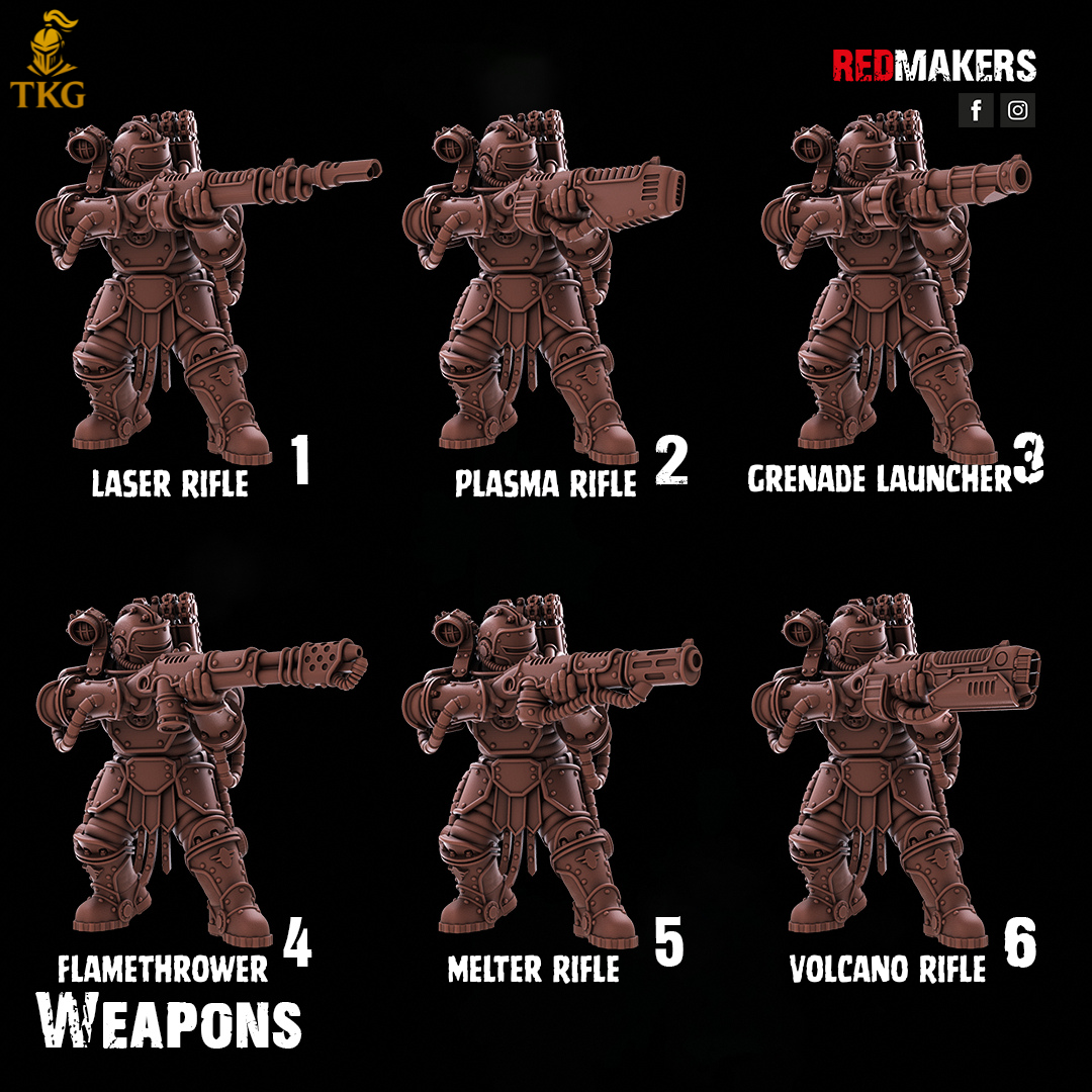 Solar Guard Infantry by Red Makers | 3D printed Tabletop Miniatures