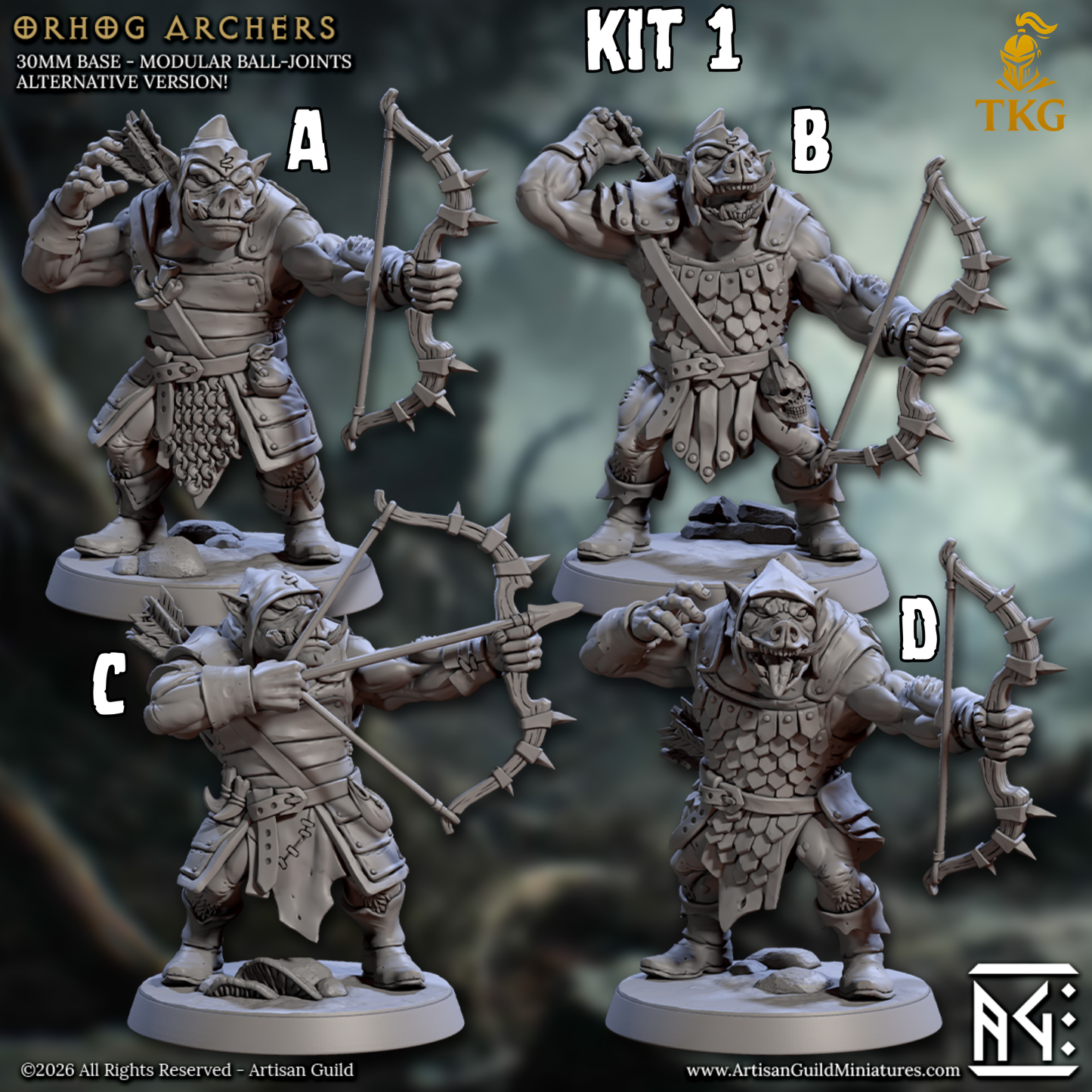 The Orhogs by Artisan Guild | 3D Printed Miniatures | Fantasy Models