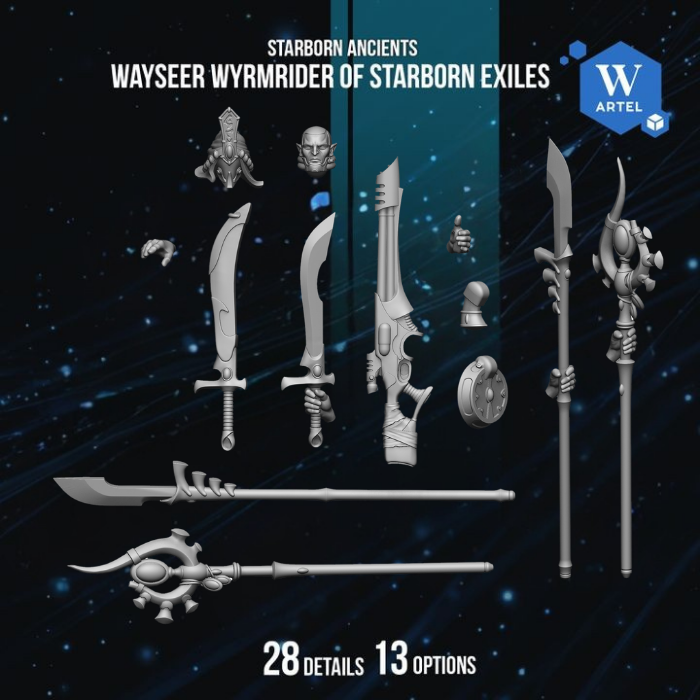 Wayseer Wyrmrider of Starborn Exiles - Starborn Ancients by Artel W | 3D Printed Miniatures