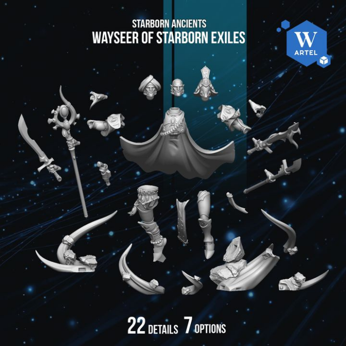 Wayseer of Starborn Exiles - Starborn Ancients by Artel W | 3D Printed Miniatures