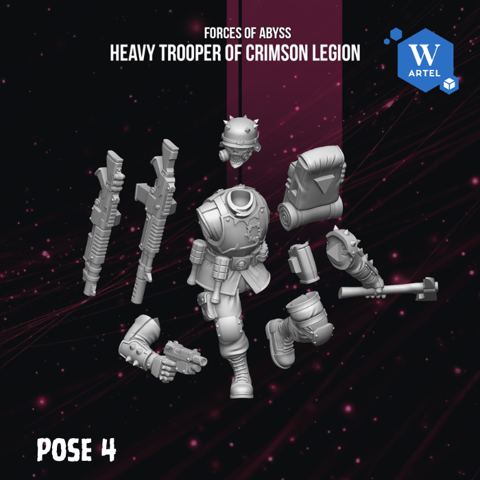 Crimson Legion Shock Squad by Artel W | 3D Printed Miniatures