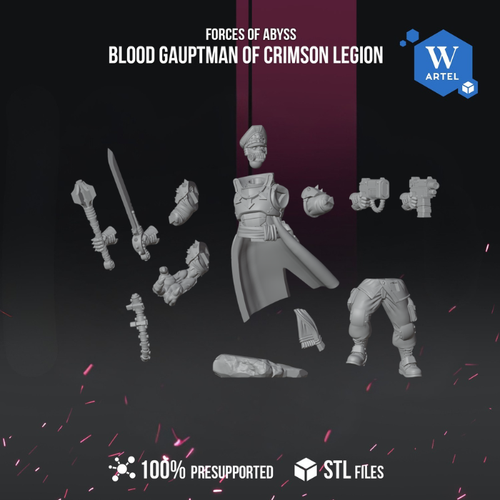 Blood Gauptman of Crimson Legion by Artel W | 3D Printed Miniatures