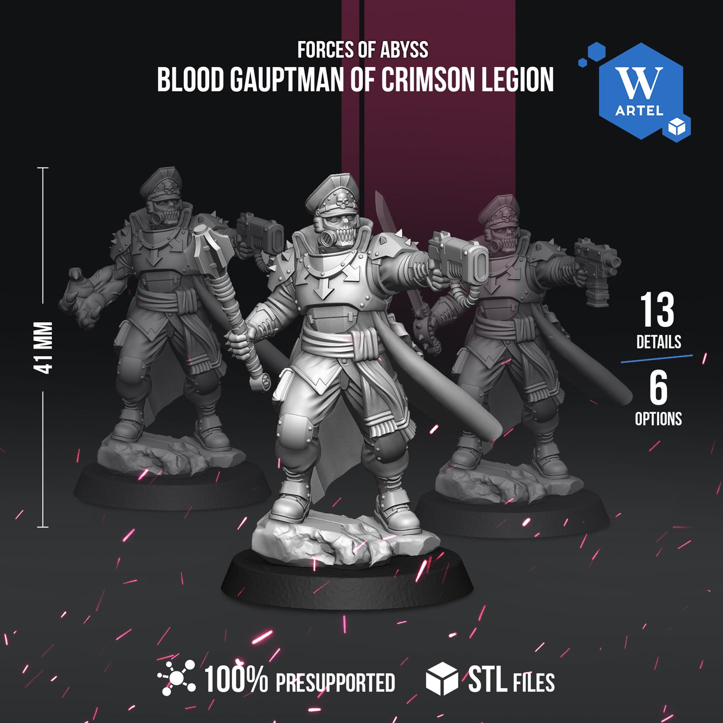 Blood Gauptman of Crimson Legion by Artel W | 3D Printed Miniatures