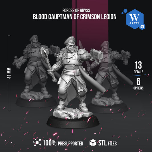 Blood Gauptman of Crimson Legion by Artel W | 3D Printed Miniatures