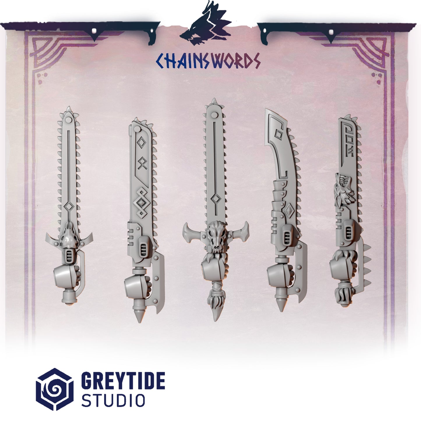 Primal Hounds 1-Handed Weapons| Bits Packs by Greytide Studios | 3D Printed Bits