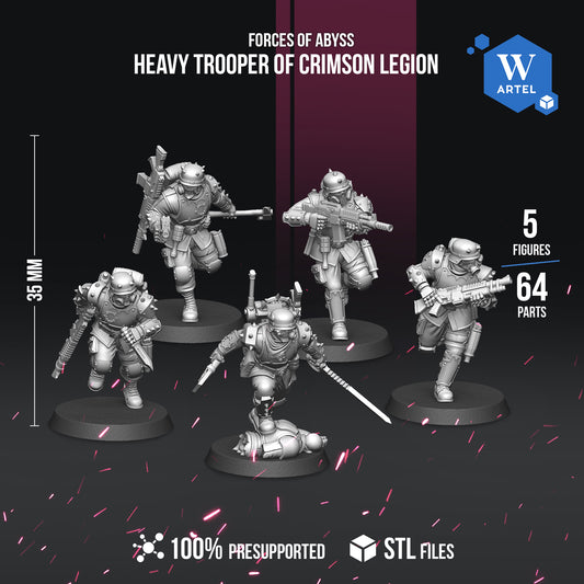 Crimson Legion Shock Squad by Artel W | 3D Printed Miniatures