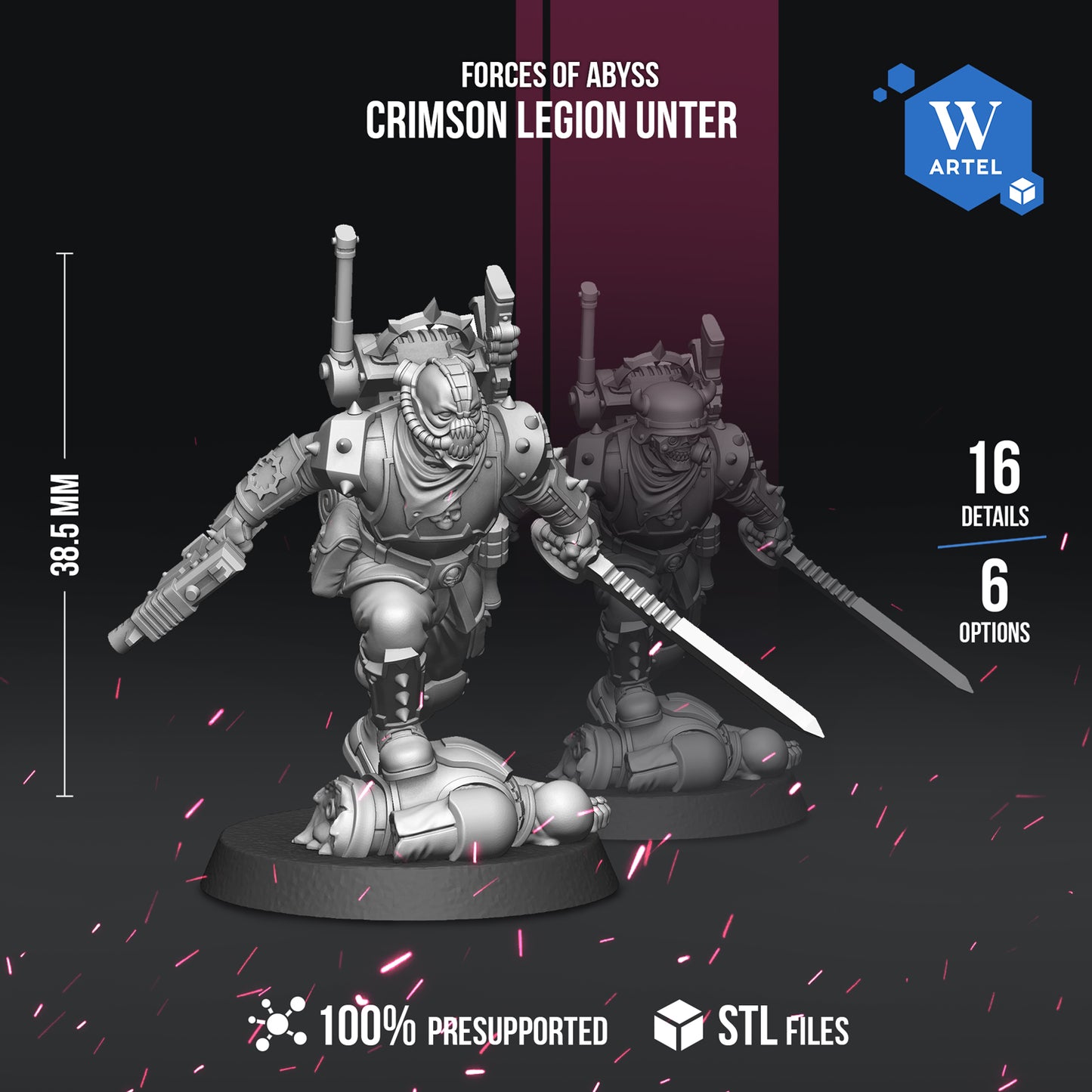 Crimson Legion Shock Squad by Artel W | 3D Printed Miniatures