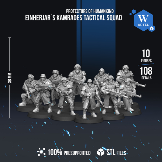 Einherjar's Kamrades Tactical Squad by Artel W | 3D Printed Miniatures