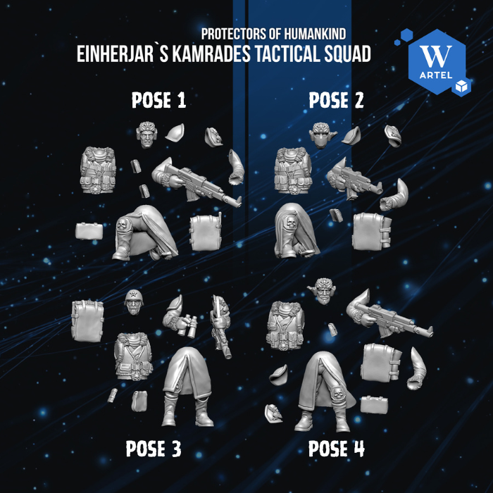 Einherjar's Kamrades Tactical Squad by Artel W | 3D Printed Miniatures