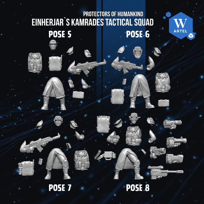 Einherjar's Kamrades Tactical Squad by Artel W | 3D Printed Miniatures