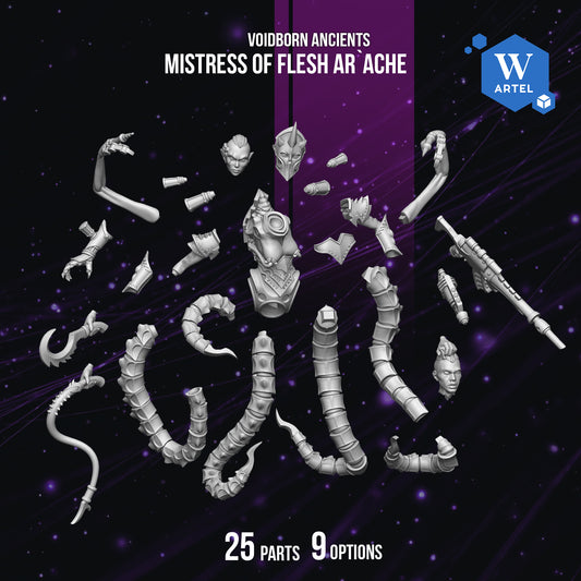 Mistress of Flesh Ar'ache - Voidborn Ancients by Artel W | 3D Printed Miniatures