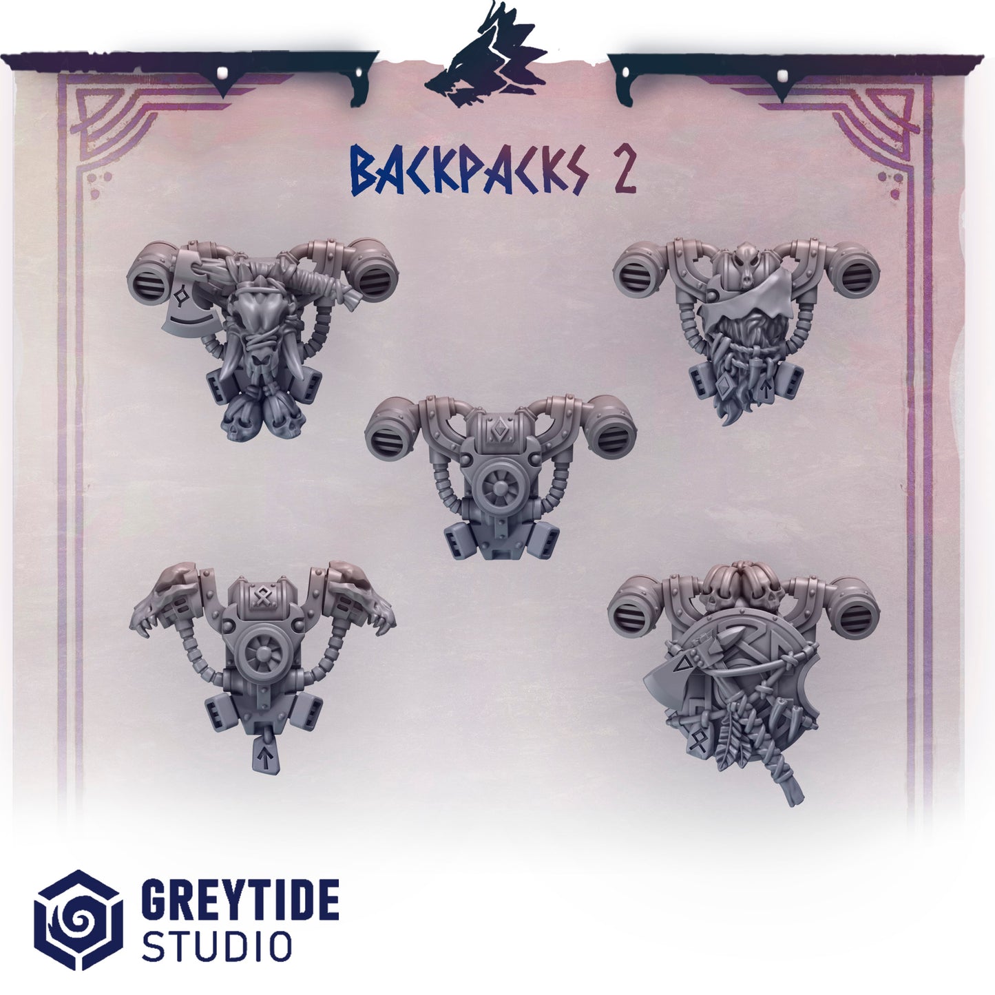 Primal Hounds Backpacks | Bits Packs by Greytide Studios | 3D Printed Bits