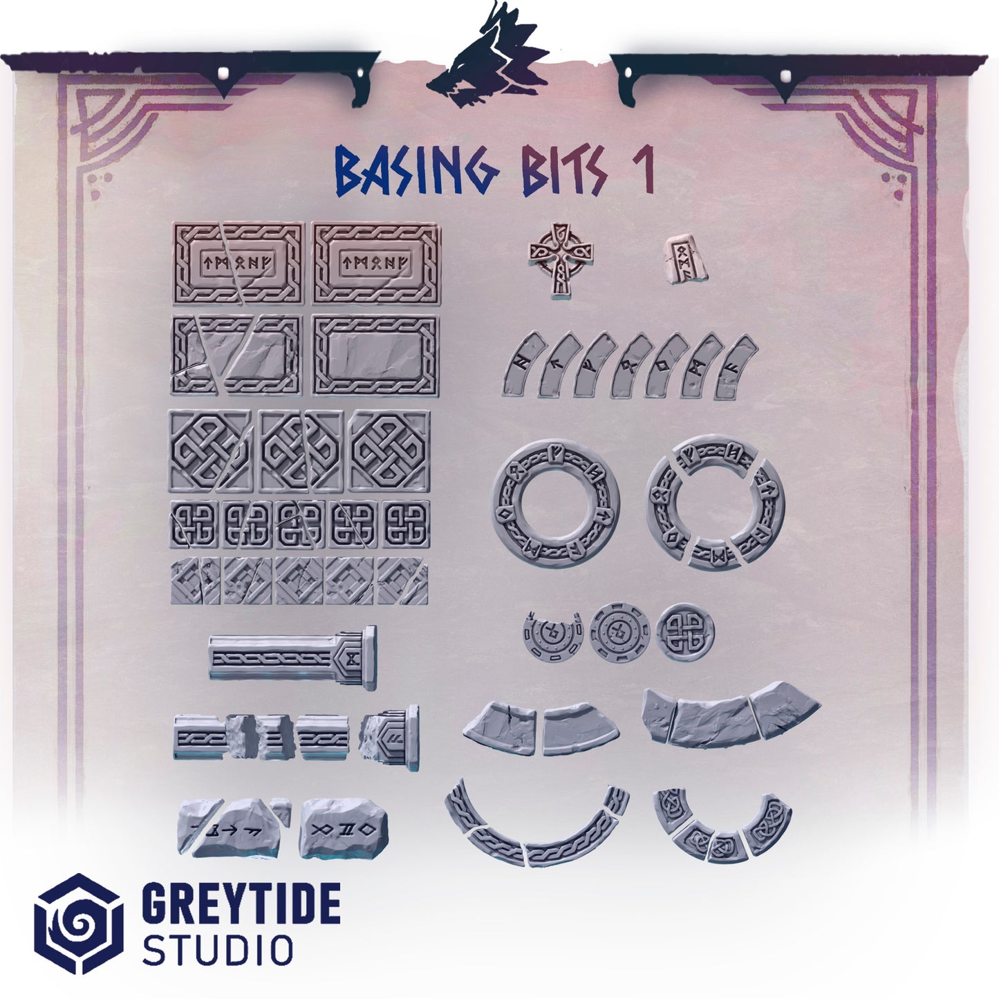 Primal Hounds Basing Bits | Bits Packs by Greytide Studios | 3D Printed Bits