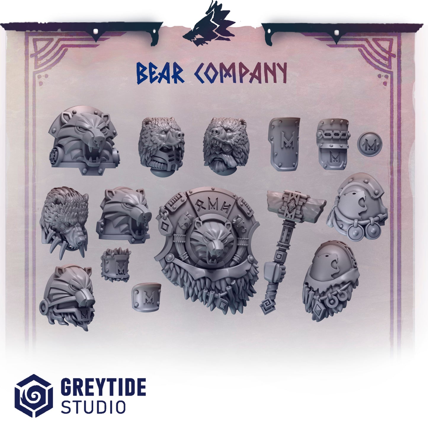 Primal Hounds Bear Company | Bits Packs by Greytide Studios | 3D Printed Bits