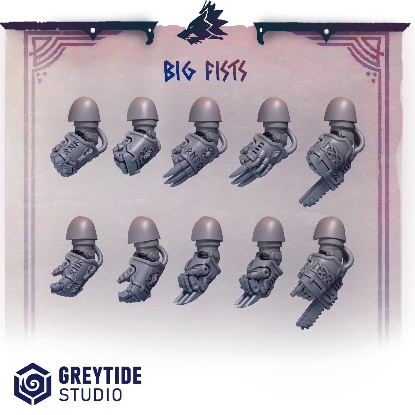 Primal Hounds Big Fists | Bits Packs by Greytide Studios | 3D Printed Bits