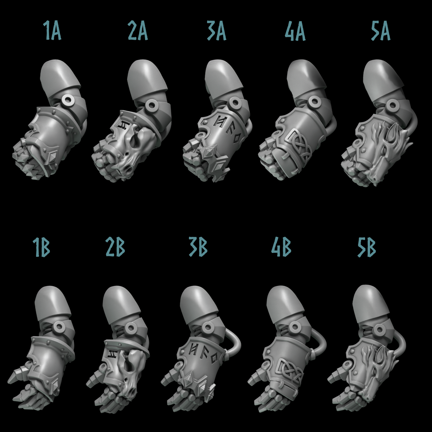 Primal Hounds Fists and Claws | Bits Packs by Greytide Studios | 3D Printed Bits