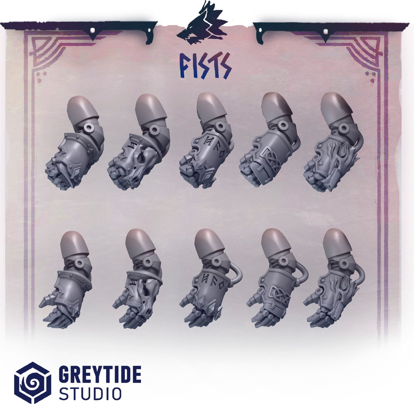 Primal Hounds Fists and Claws | Bits Packs by Greytide Studios | 3D Printed Bits