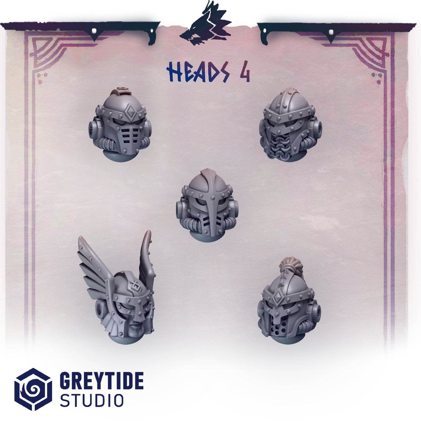 Primal Hounds Heads | Bits Packs by Greytide Studios | 3D Printed Bits