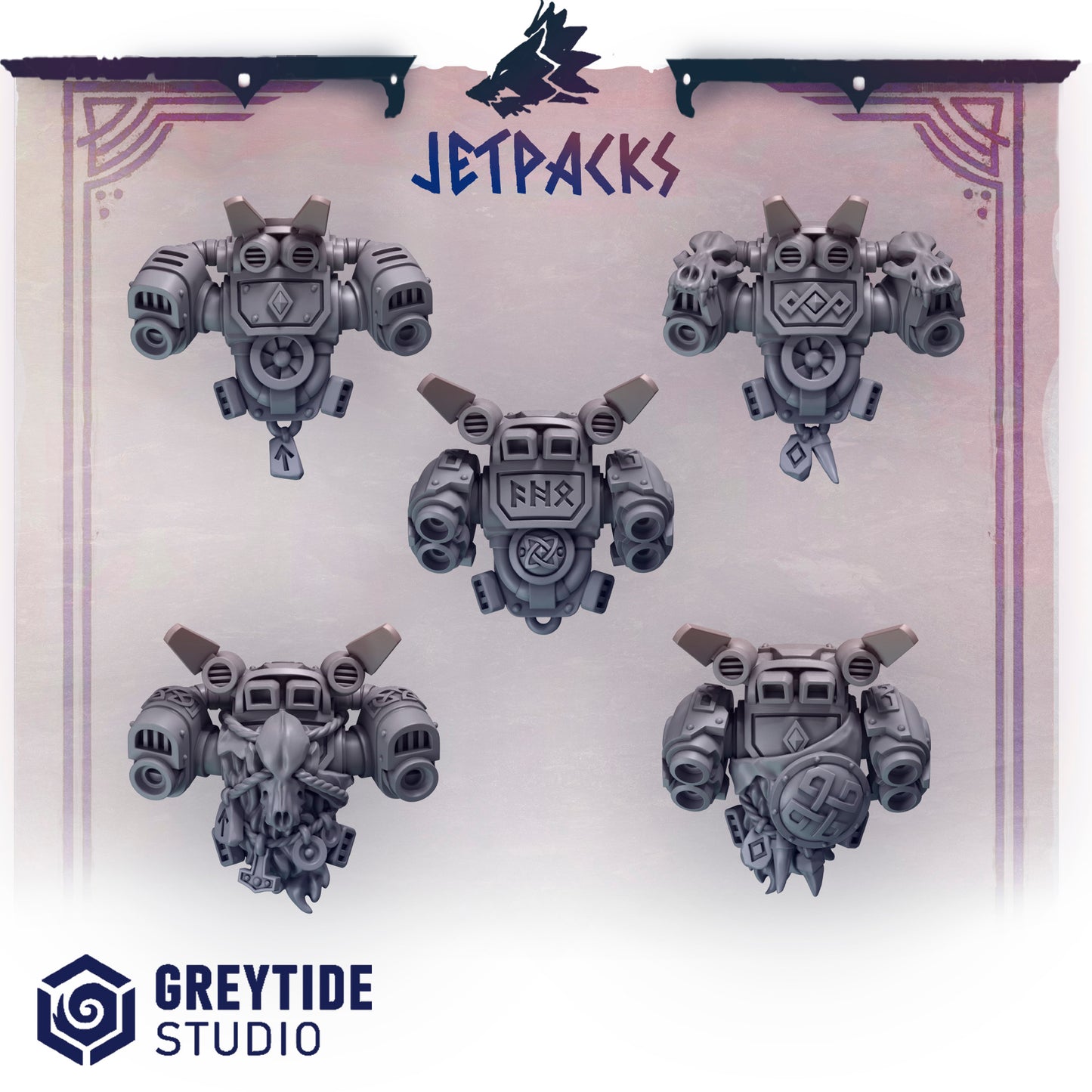 Primal Hounds Backpacks | Bits Packs by Greytide Studios | 3D Printed Bits