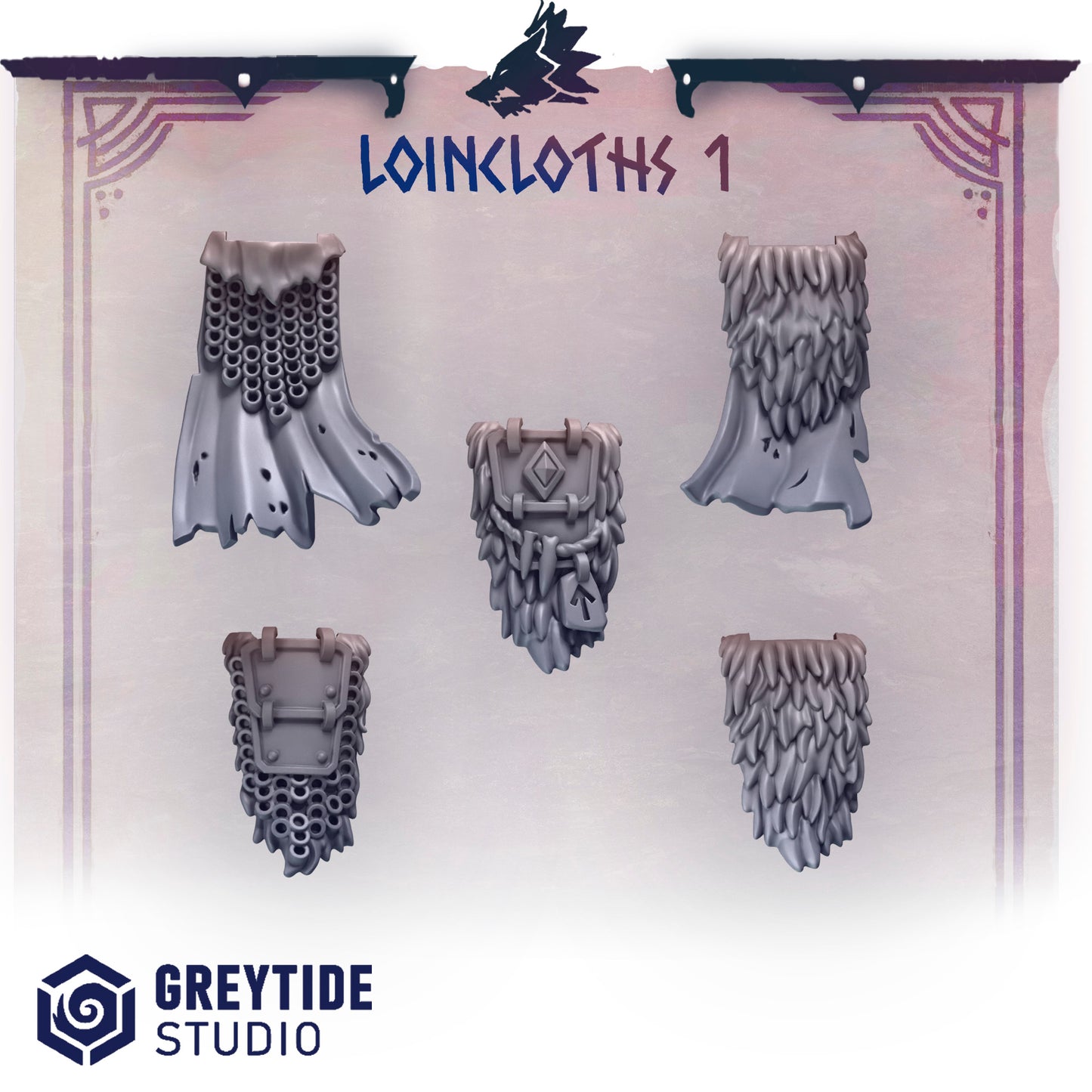 Primal Hounds Loincloths | Bits Packs by Greytide Studios | 3D Printed Bits