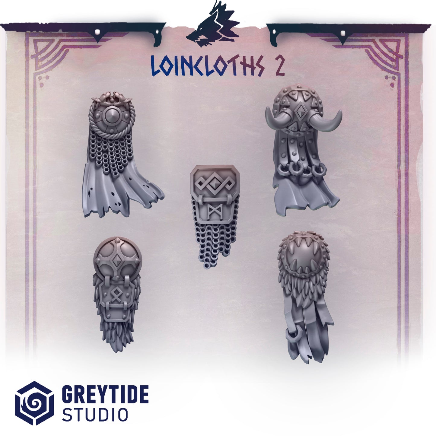 Primal Hounds Loincloths | Bits Packs by Greytide Studios | 3D Printed Bits