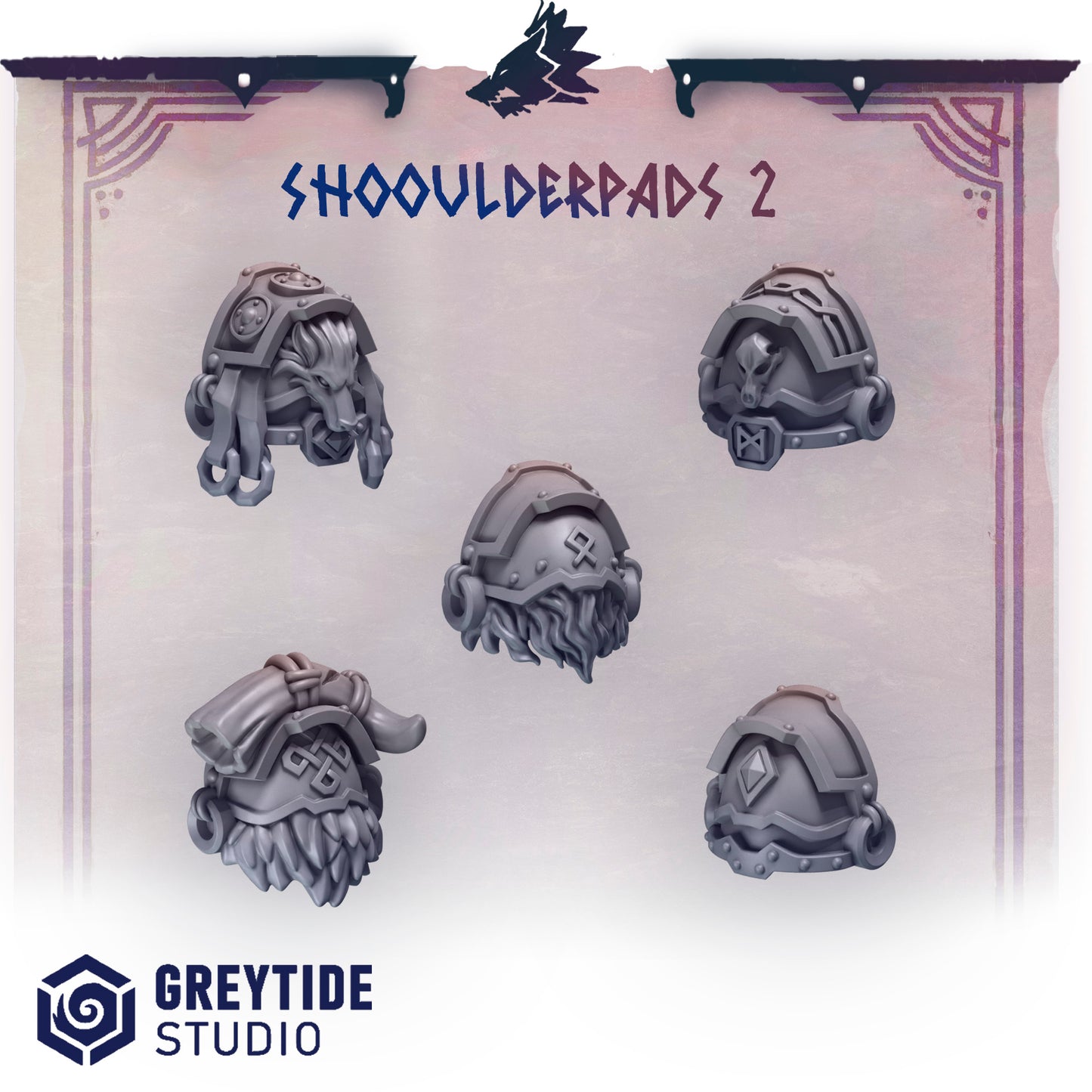Primal Hounds Shoulder Pads | Bits Packs by Greytide Studios | 3D Printed Bits