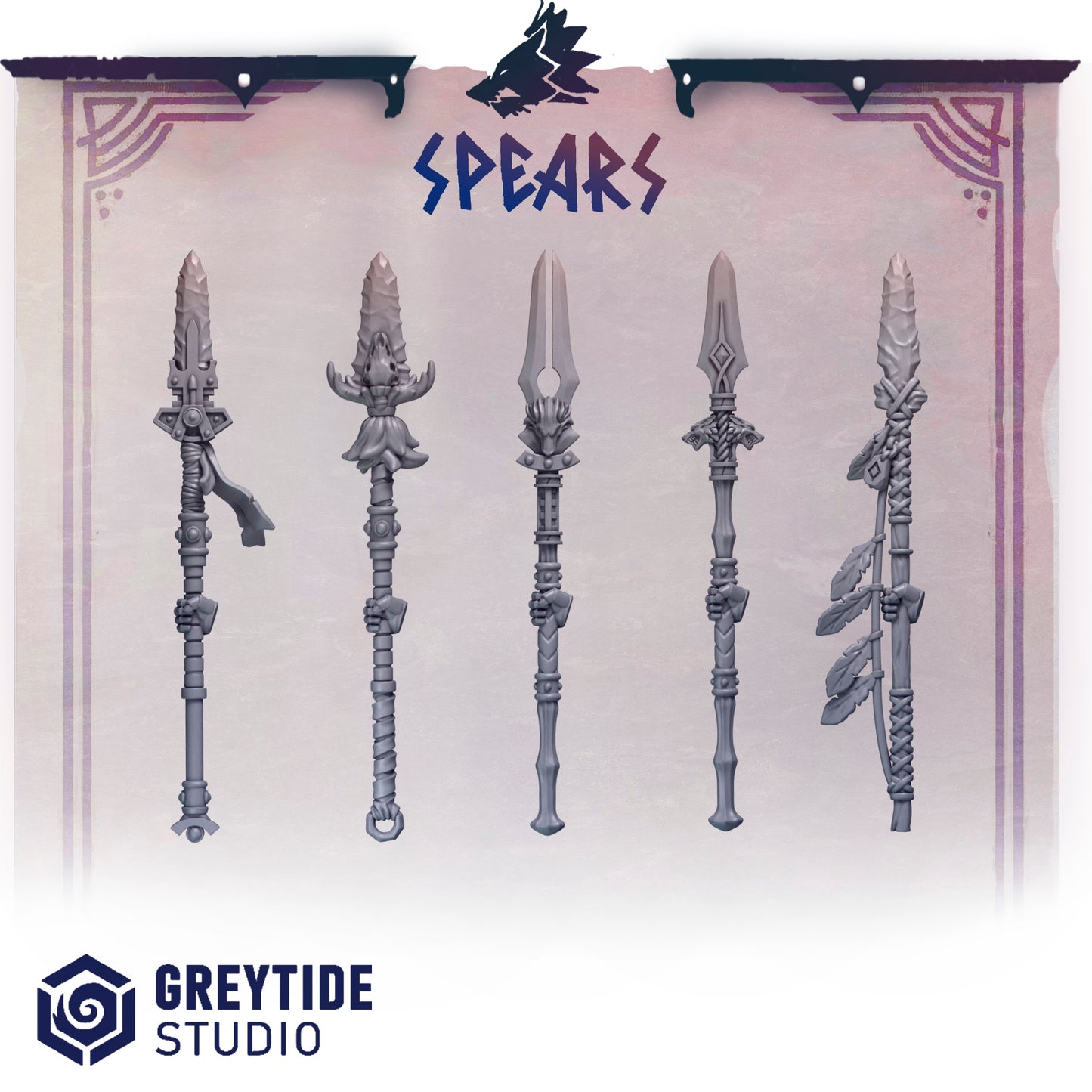 Primal Hounds 1-Handed Weapons| Bits Packs by Greytide Studios | 3D Printed Bits