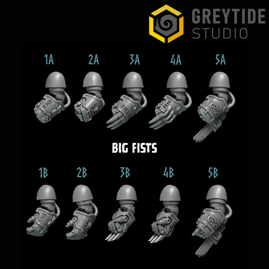 Primal Hounds Big Fists | Bits Packs by Greytide Studios | 3D Printed Bits
