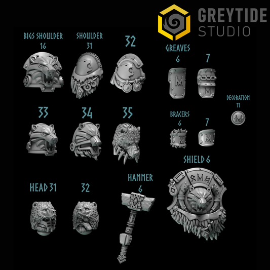 Primal Hounds Bear Company | Bits Packs by Greytide Studios | 3D Printed Bits