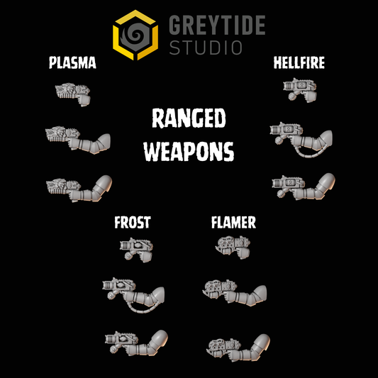 Primal Hounds Guns | Bits Packs by Greytide Studios | 3D Printed Bits
