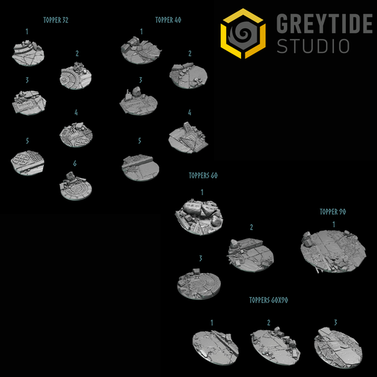 Primal Hounds Base Toppers | Bits Packs by Greytide Studios | 3D Printed Bits