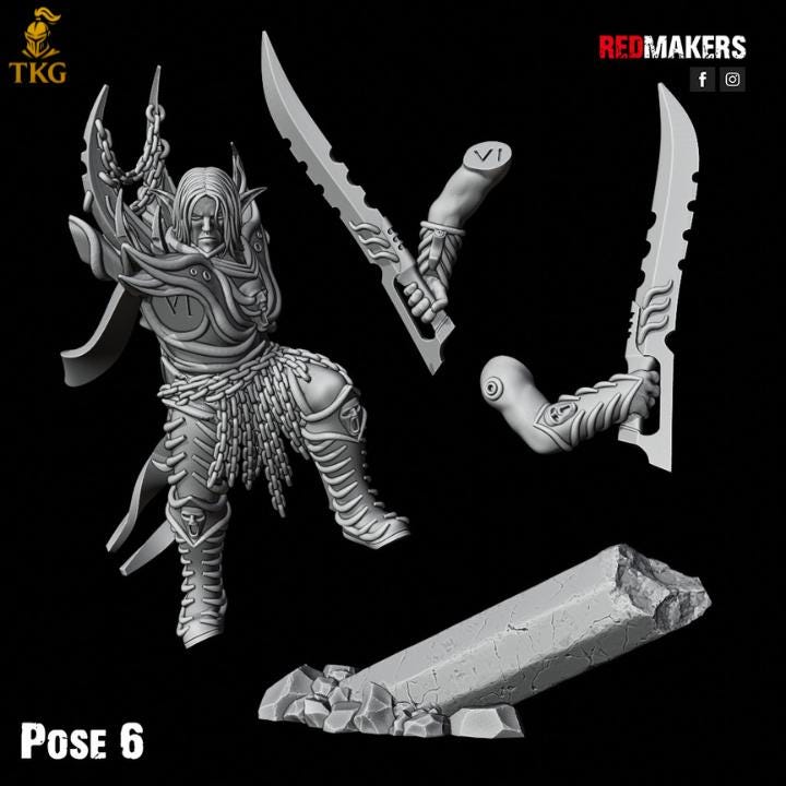 Dark Elves Kill Squad by Red Makers | 3D printed Tabletop Miniatures